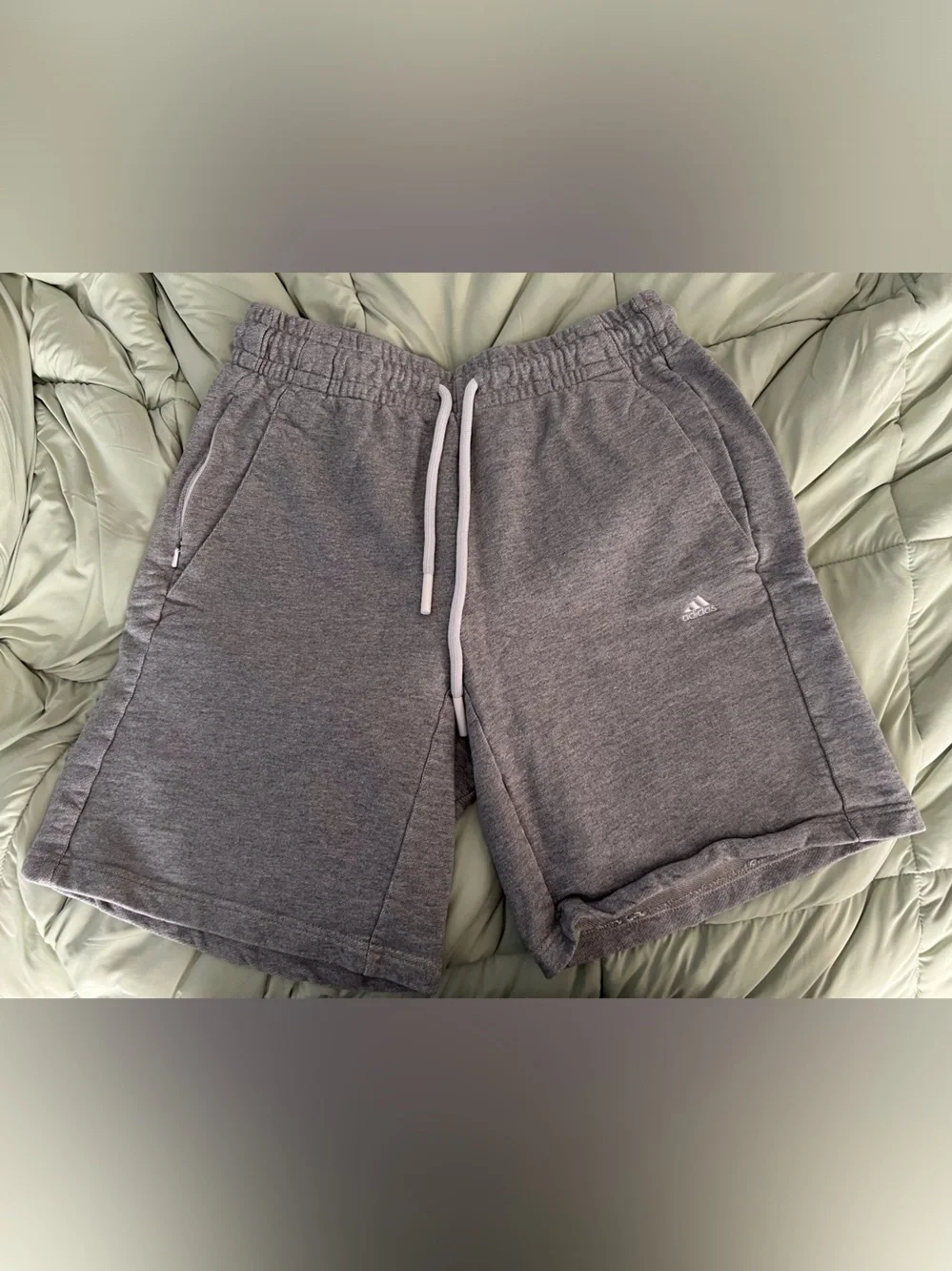 adidas Men’s Gray Athletic Fleece Drawstring Shorts